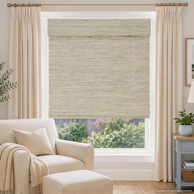 Natural Bamboo Ramie Woven Shades - Beige Linen