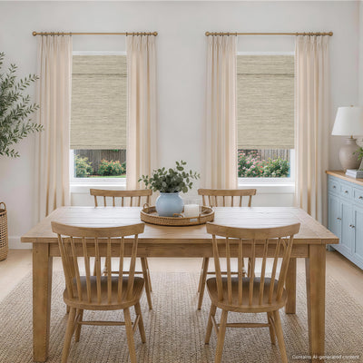 Natural Bamboo Ramie Woven Shades - Beige Linen