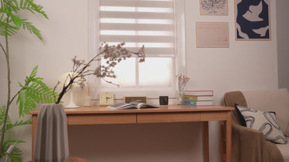 Light Filtering Linen-Like Bathroom Zebra Shades