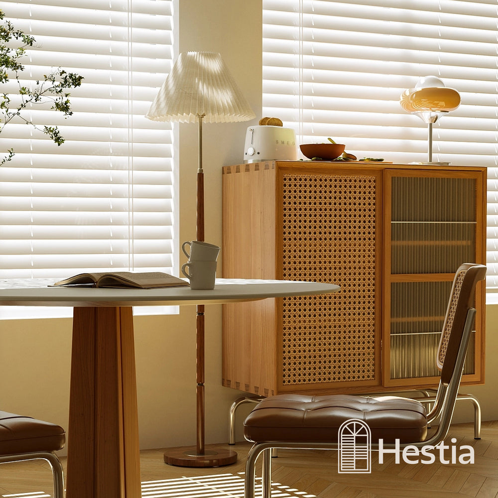 retro style - blinds casting light and shadows